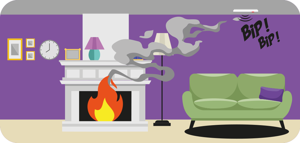 Incendie domestique (illustration Jonathan Ferret)