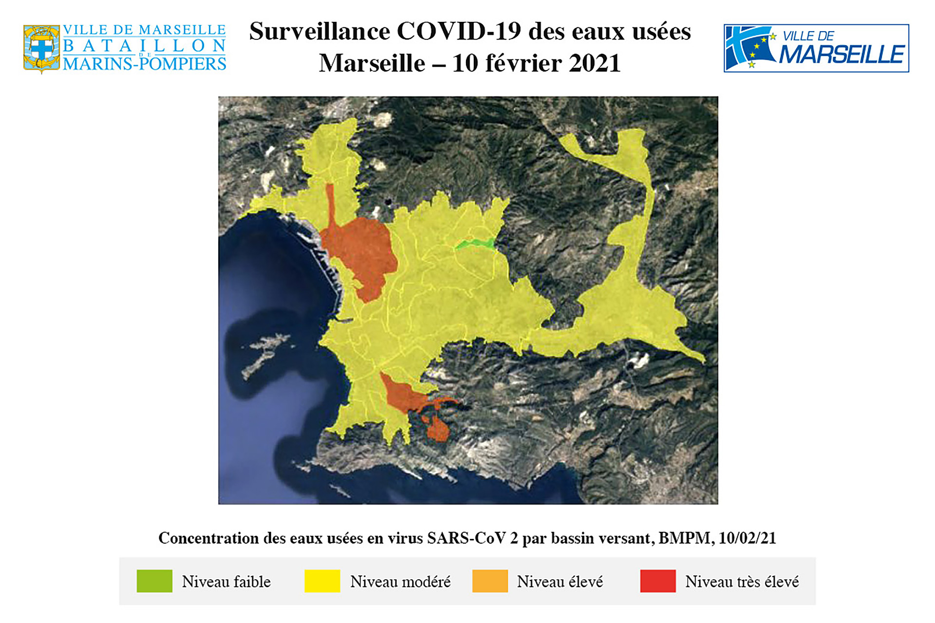 Surveillance COVID-19 des eaux usées Marseille - 10 février 2021