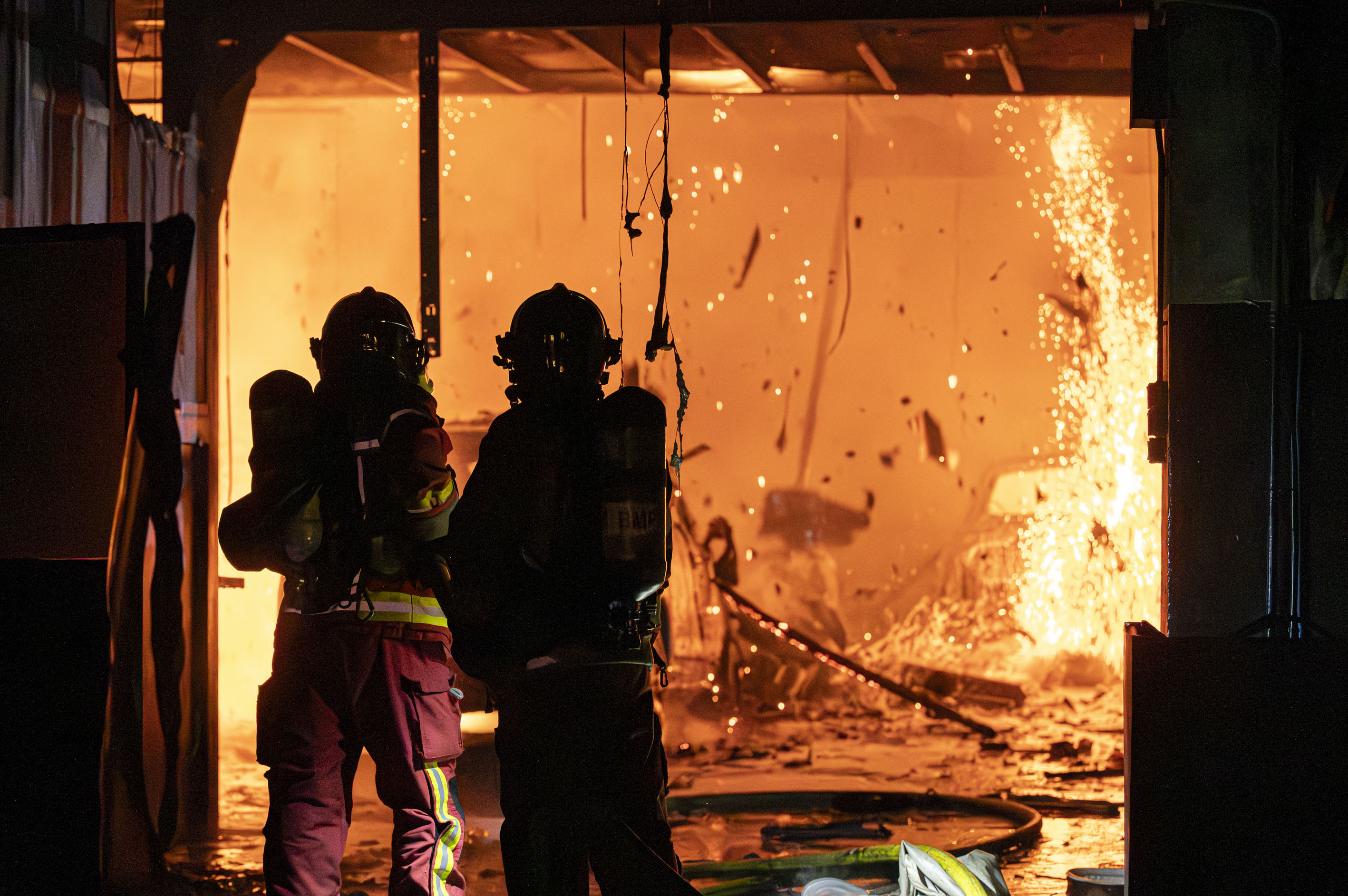 BMPM feu d'entrepôt avenue Roger Salengro
