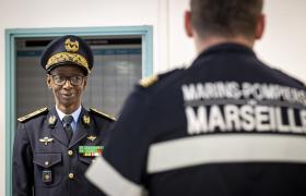 Visite de la Brigade nationale des sapeurs-pompiers du Sénégal au bataillon de marins-pompiers de Marseille