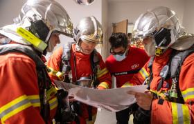 marins-pompiers en exercice à l’Hôpital Européen